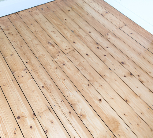 Pine floorboards Blackpool sanded & sealed - after